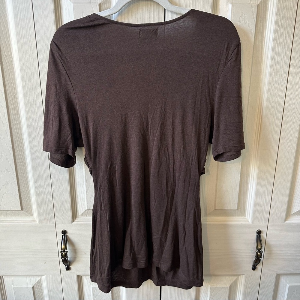 Anthropologie Deletta Drape Criss Cross Modal Cotton Blend Top Womens Size Large - Picture 7 of 8